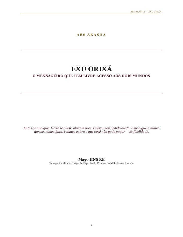 Capa do e-book Exu Orixá