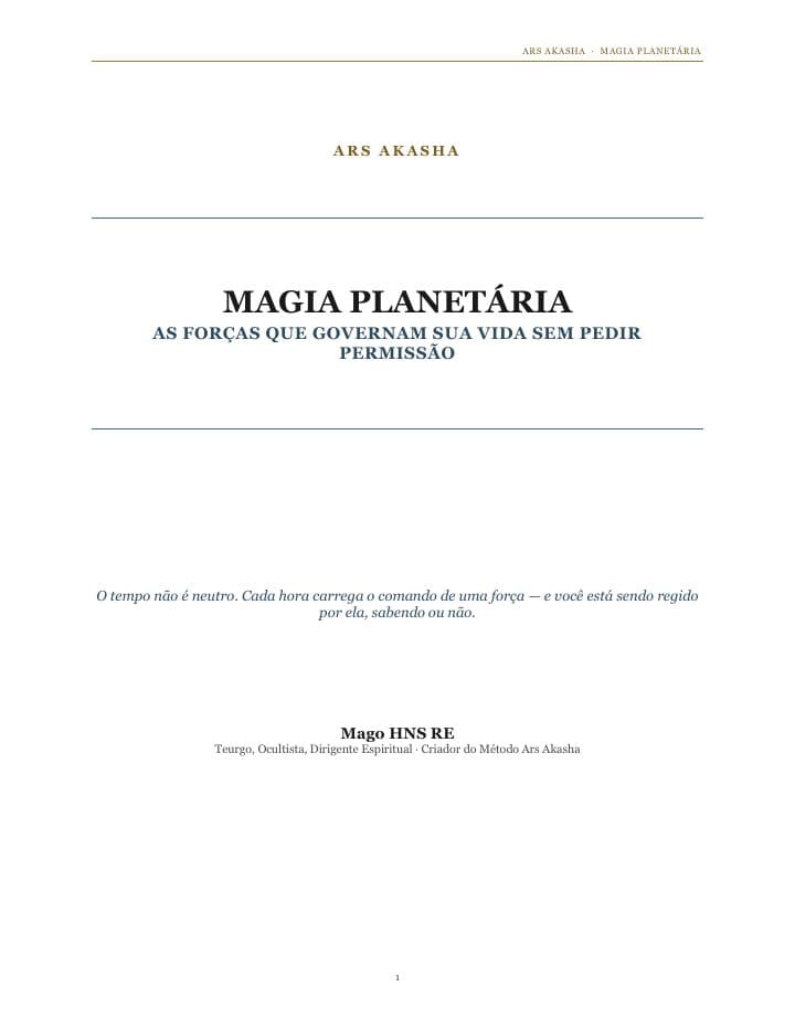 Capa do e-book Magia Planetária