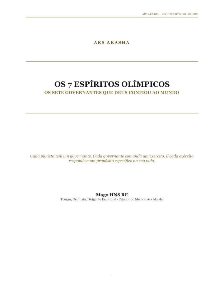 Capa do e-book Os 7 Espíritos Olímpicos