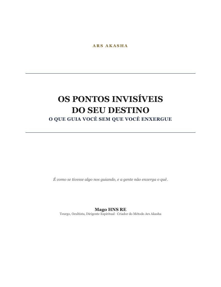 Capa do e-book Os Pontos Invisíveis do Seu Destino