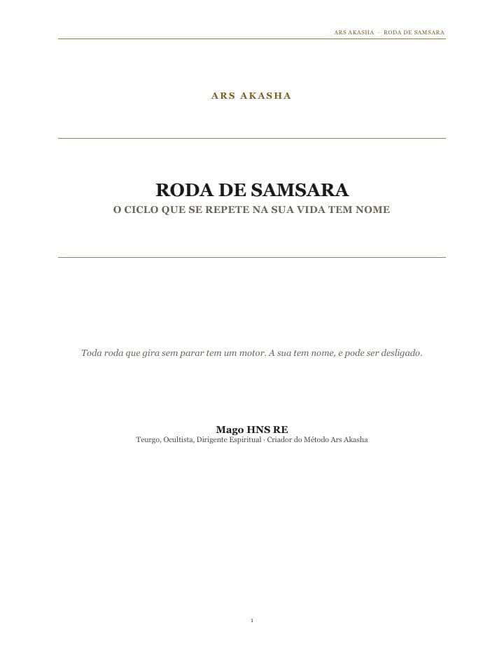 Capa do e-book Roda de Samsara