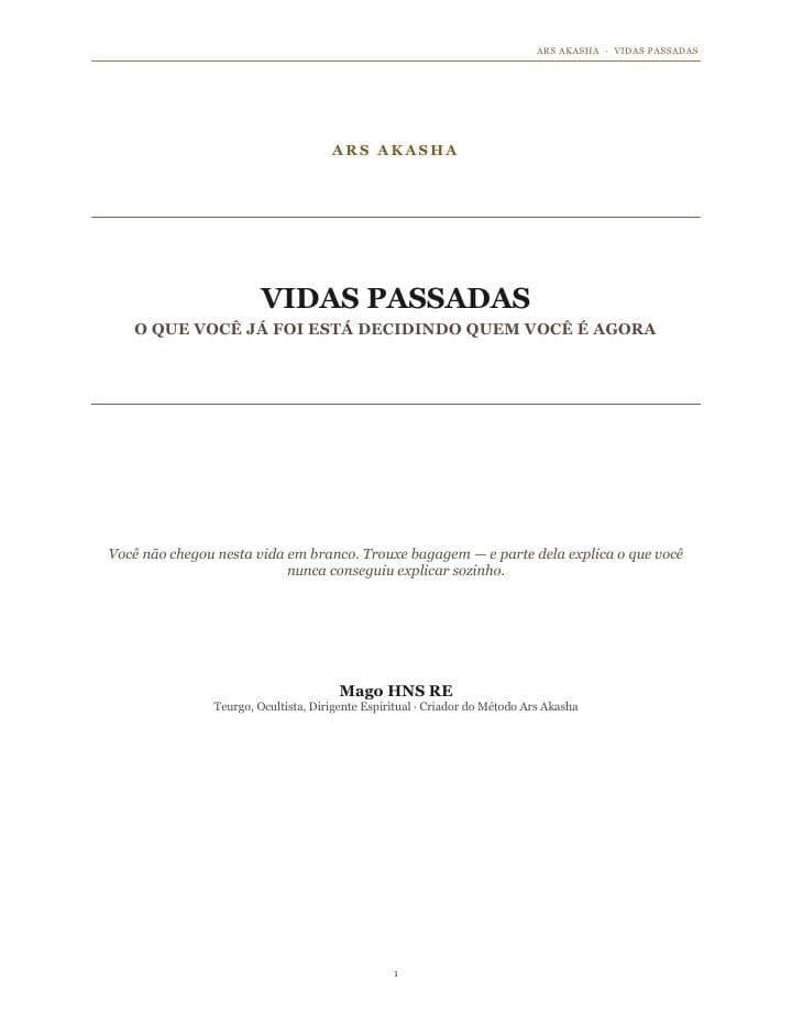 Capa do e-book Vidas Passadas